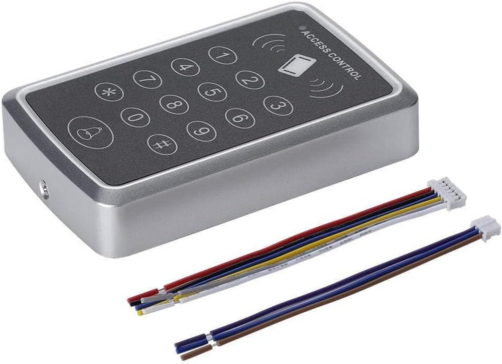 Door Access Control Keypad, Stand-Alone Password RFID Reader+5Pcs Keyfob Keychai