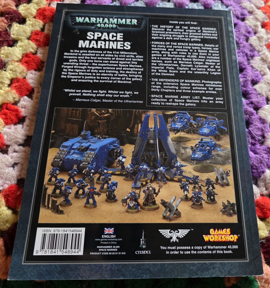 Warhammer 40k Space Marines Codex Softcover book