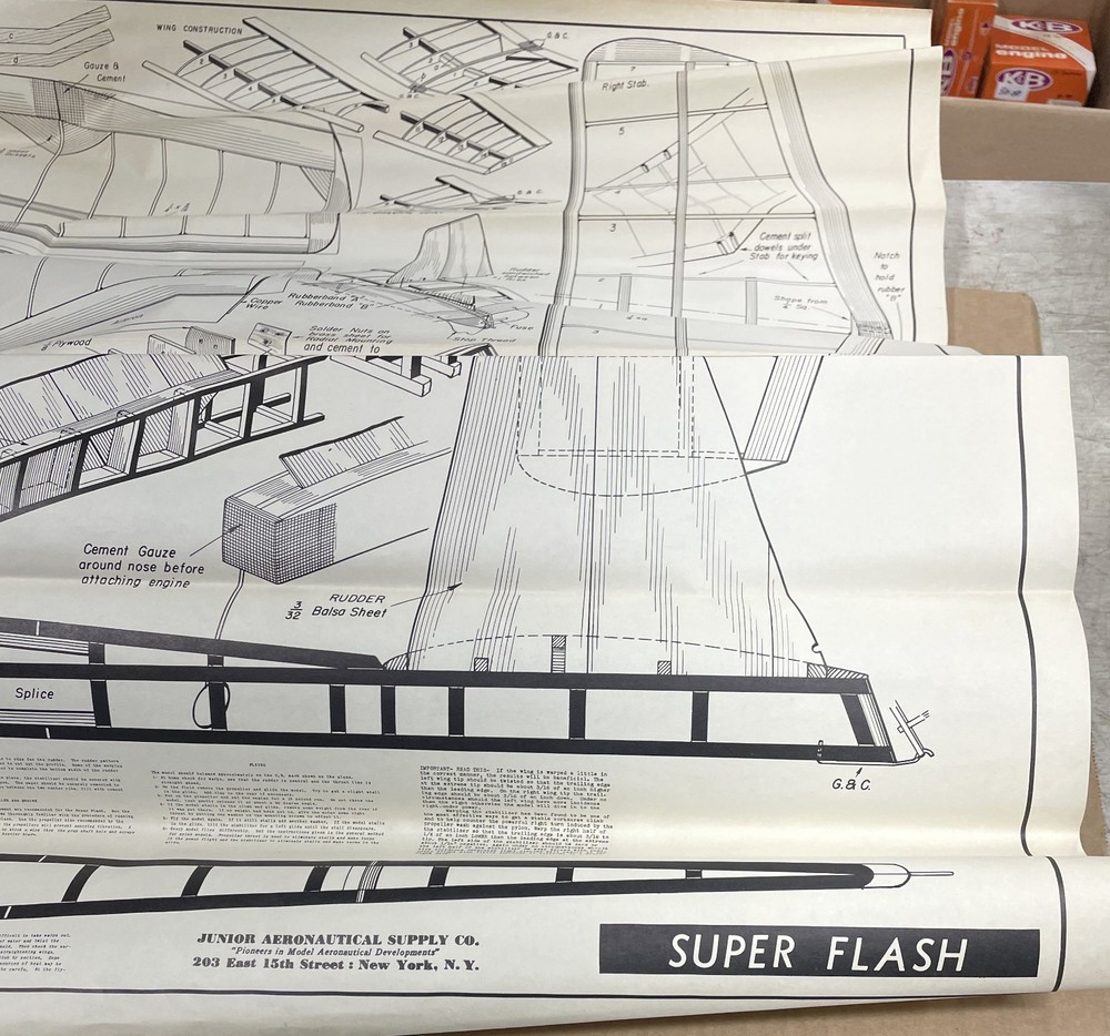 Vintage Jasco SUPER FLASH FF Balsa Model Airplane