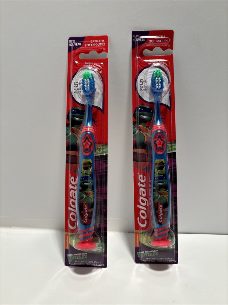2COLGATE Mutant Ninja Turtles 🐢 TOOTHBRUSH EXTRA CLEAN SOFT