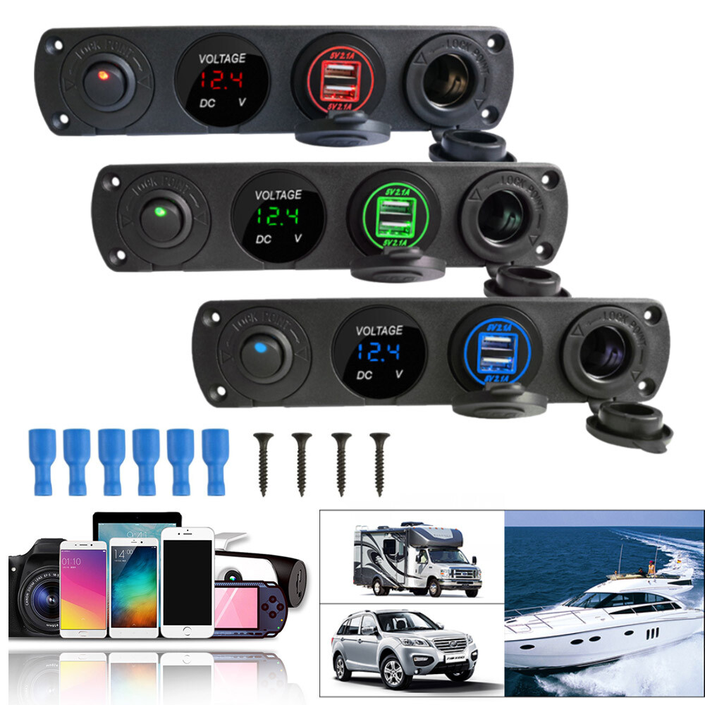 Dual USB Car Cigarette Lighter Socket Splitter Charger Power Adapter Outlet 12V