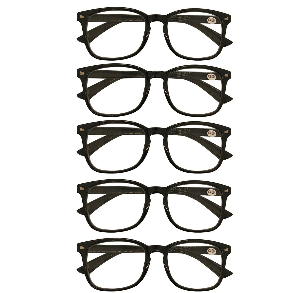 5 Pack Mens Womens Oval Round Frame Reading Glasses Blue Light Blocking Readers