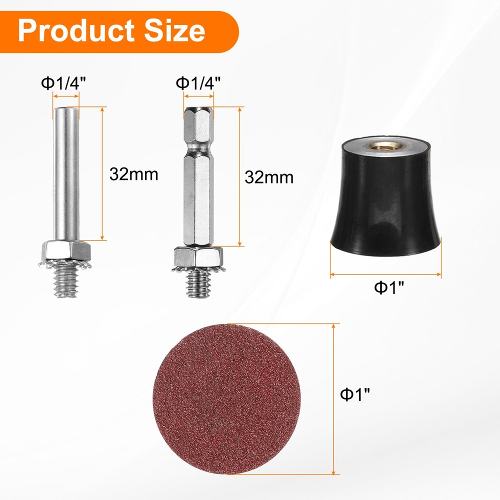 23pcs Quick Change Disc Set 1" Roll Lock Sanding Disc 80 Grits with Disc Holder