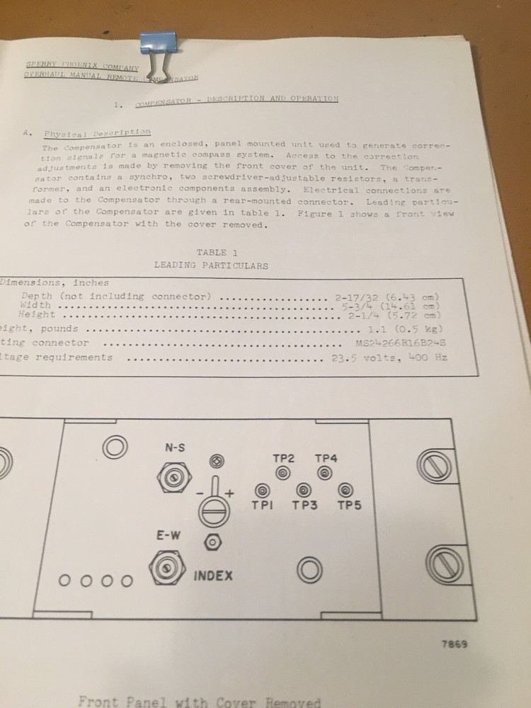 Sperry Remote Compensator 2589420-901 Schematic