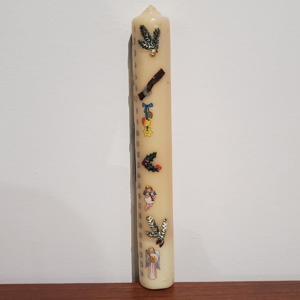 christmas 24 day count down advent candlestick 12" tall