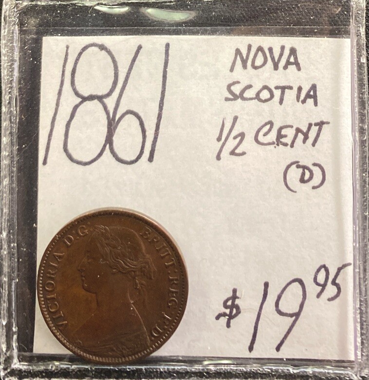 1861 Nova Scotia! 1/2 Cent! ENN Coins