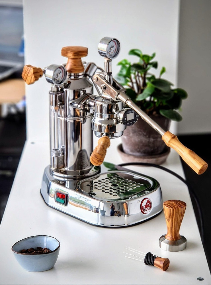 Olive wood knobs for La Pavoni