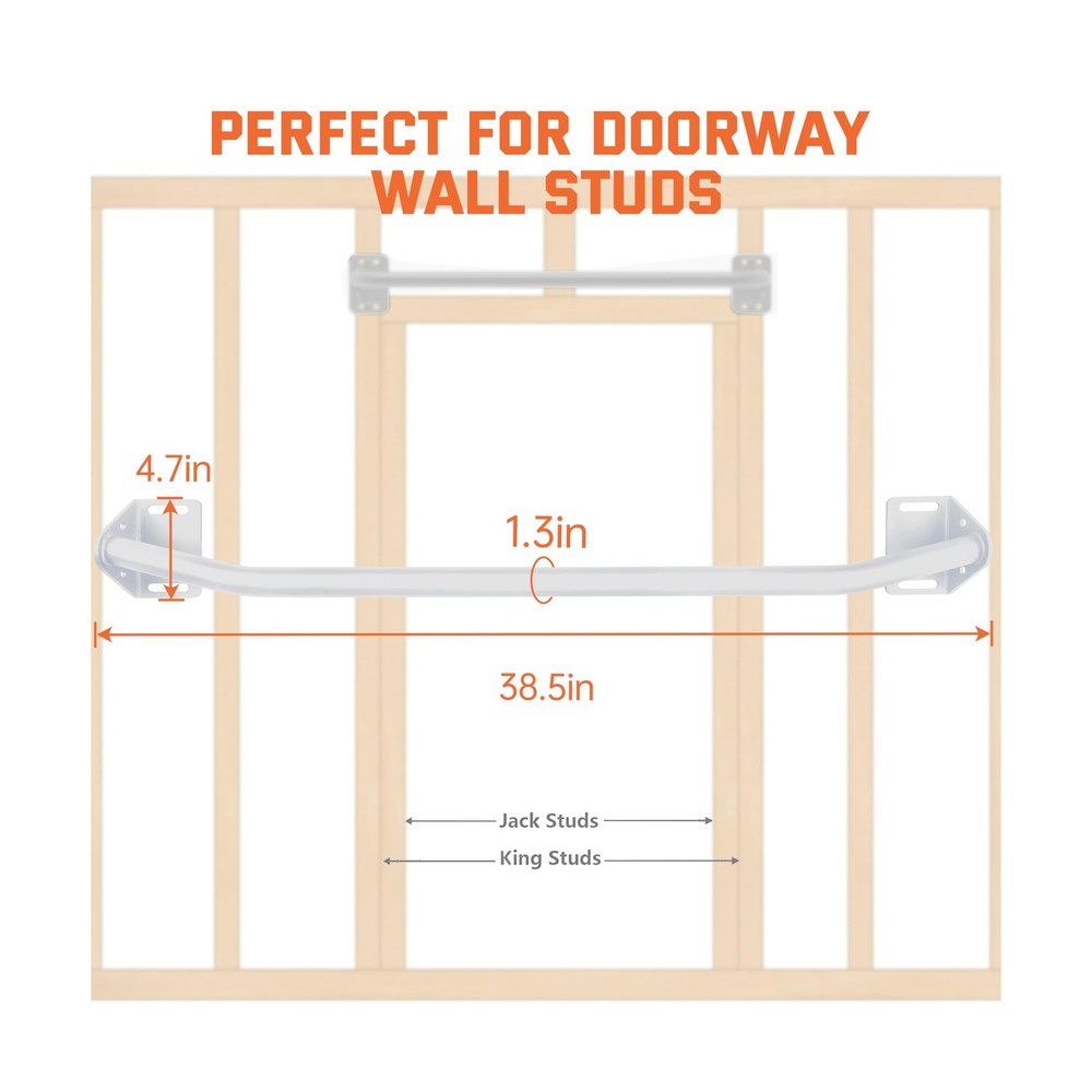 Pull Up Bar Wall Mounted-Heavy Duty Joist Mounted Pull Up Bar-Premi... Fast Ship