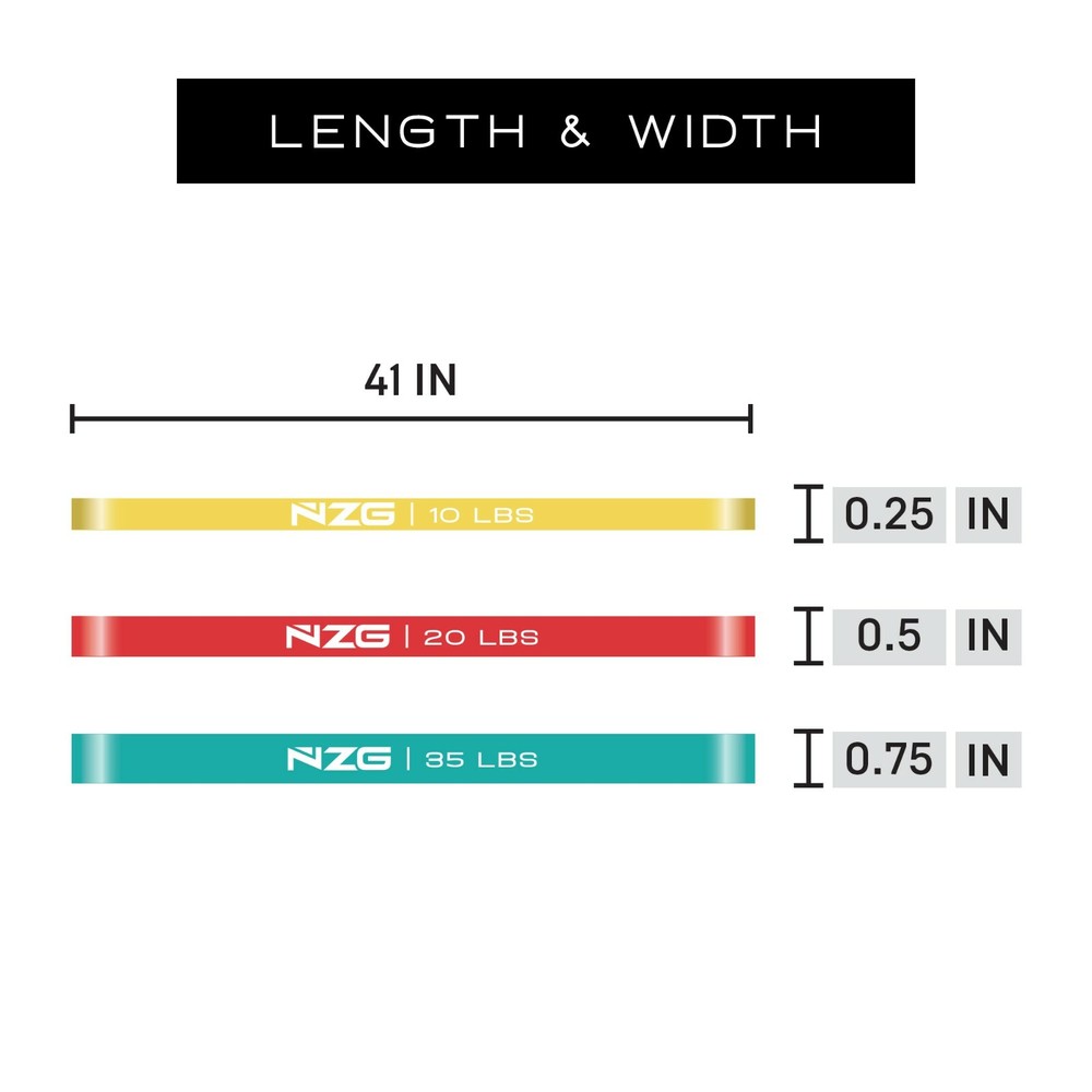 NonZero Gravity Power Resistance Bands 6-Piece Light Warm-Up Set