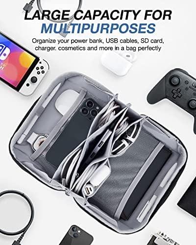 Pink Compact Tech Organizer for Travel and Cords