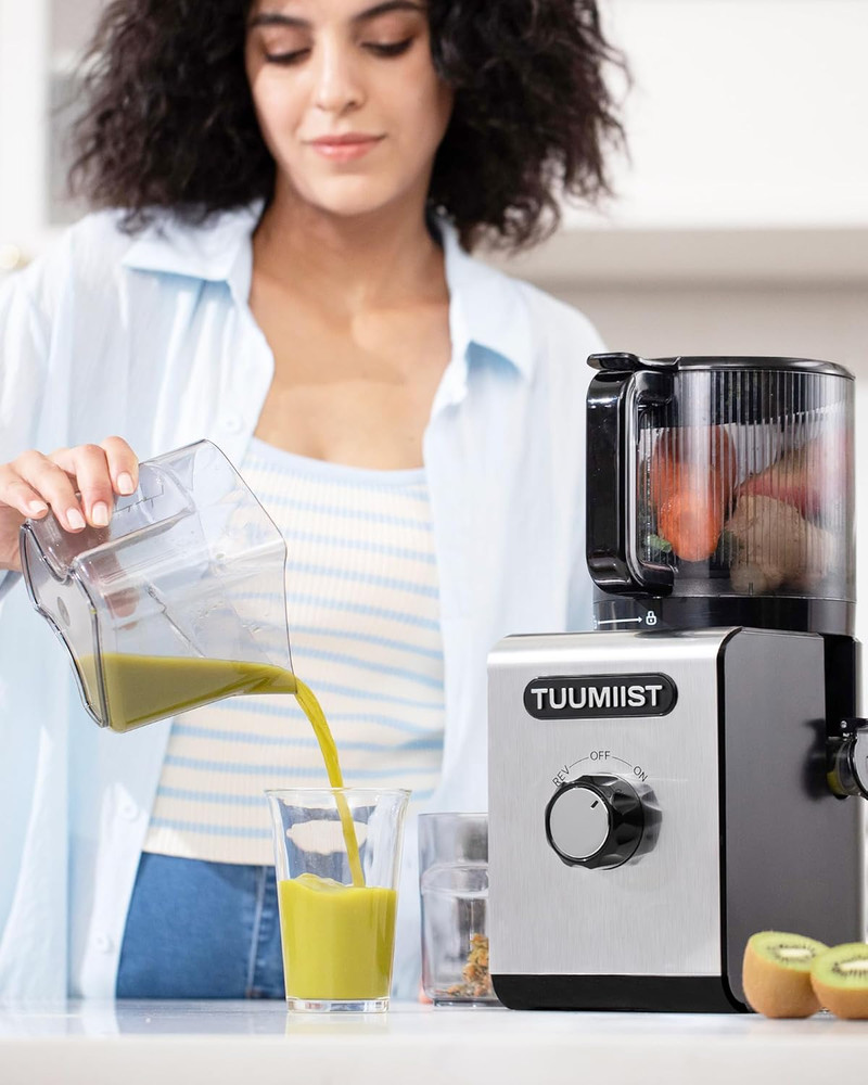 Cold Press Juicer Machine, 6.5" Large Feed Chute Masticating Extractor, Easy to