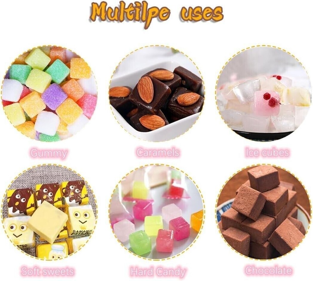 2 Pack Square Silicone Candy Molds for Gummy Chocolate Ice