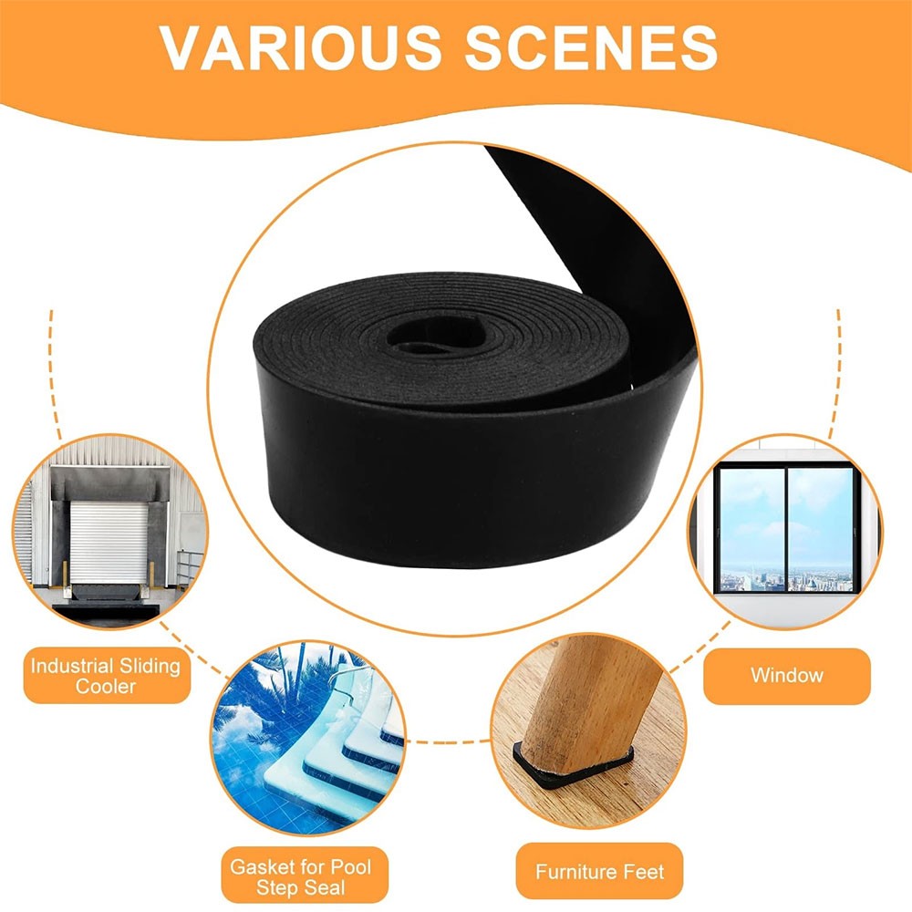 Neoprene Rubber Strips Solid Rubber Rolls 3.2in x 1/8in x 10Ft Leveling/Sealing
