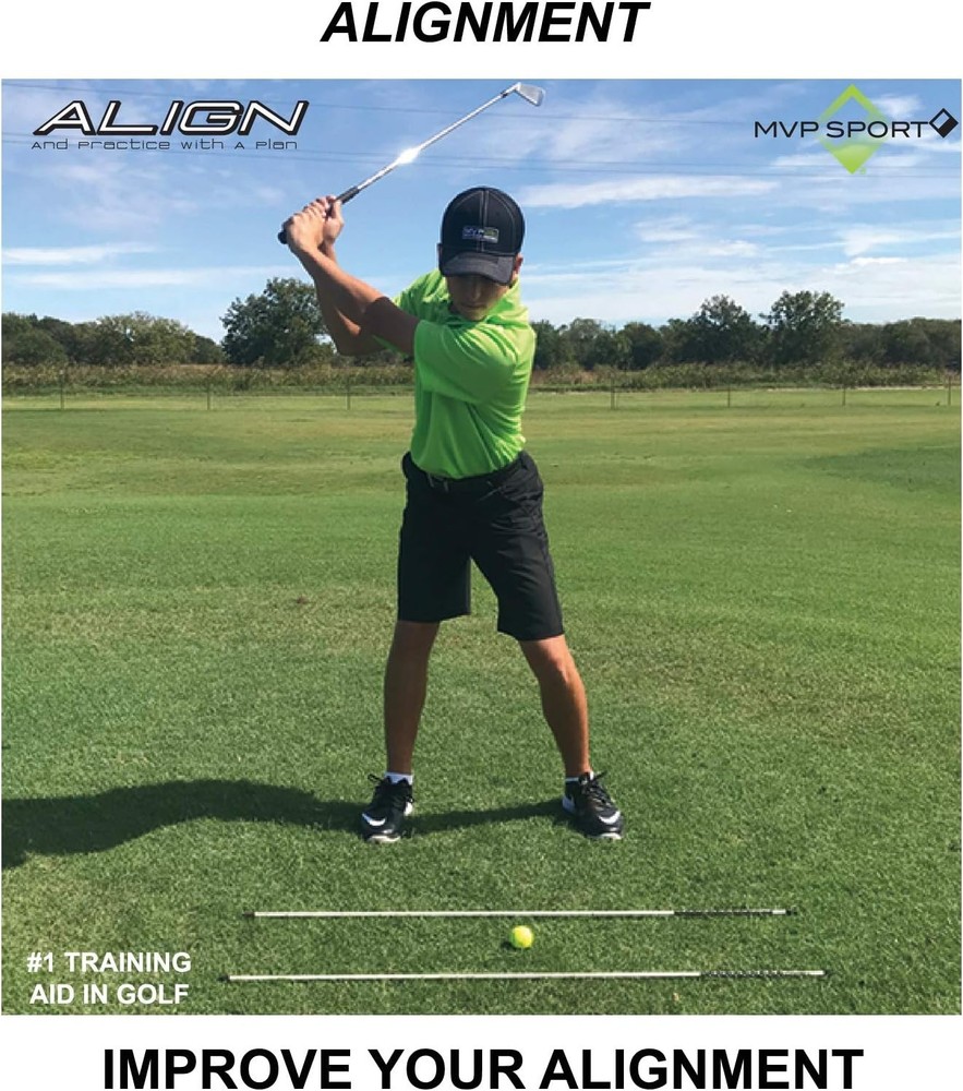 Golf Swing Alignment Sticks 2-Pack - Lightweight