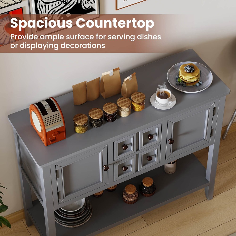 Buffet Sideboard Cabinet Entryway Console Table with 2 Doors and 2 Drawers