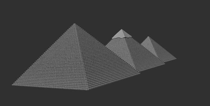 Egyptian pyramids 3d Printed -Black