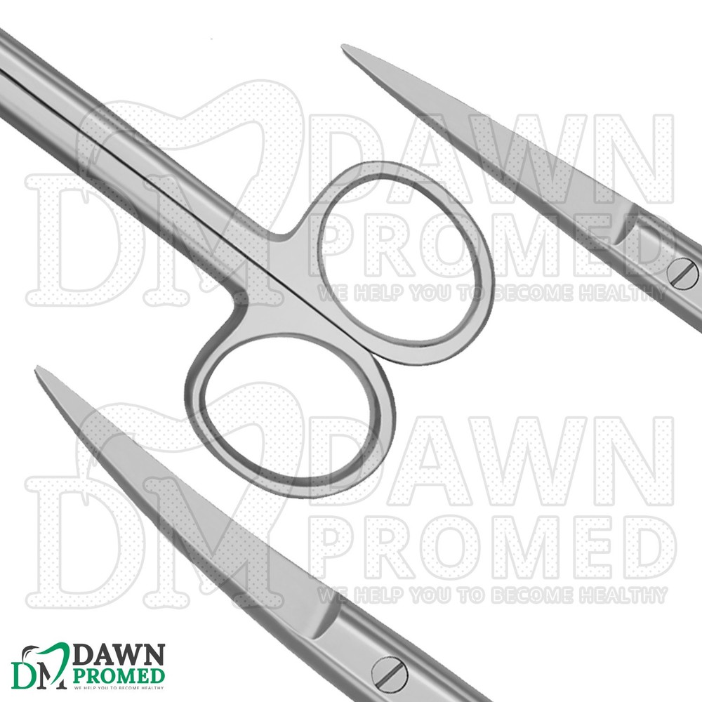 2 Pcs Operating Scissors 6.5" Straight & Curved Sharp Sharp Round Pattern Set
