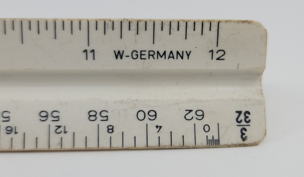 Alvin No. 110P Precise Triangle Architect Drafting Scale Ruler West Germany 12"