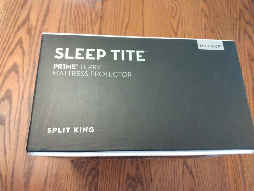 Malouf Sleep Tite Terry Mattress Protector Hypoallergenic Waterproof Split King