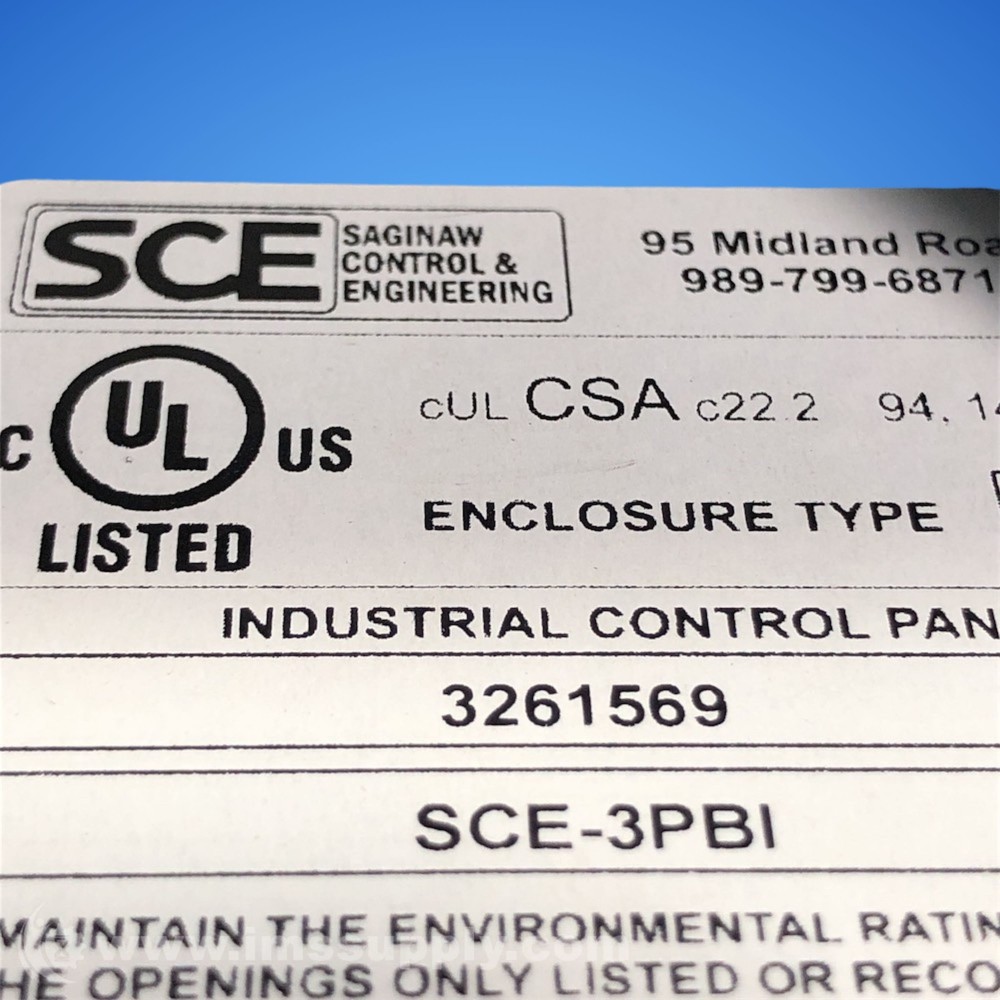 Saginaw Control and Engineering SCE-3PBI 0629
