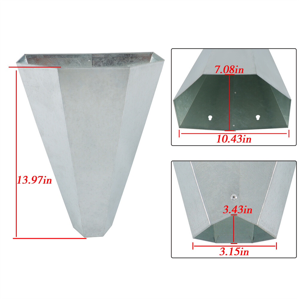 4 Pack Medium Chicken Cone Galvanized Steel Poultry Restraining Cone For Birds