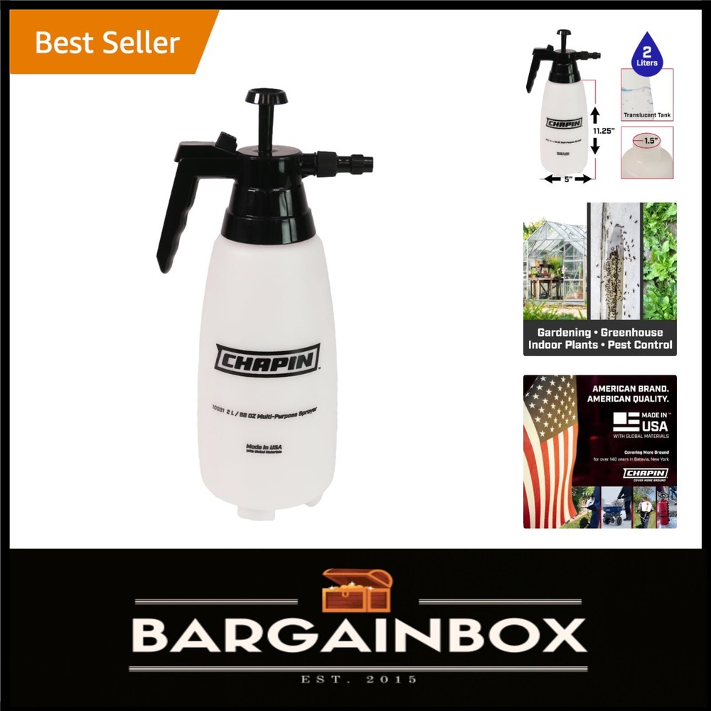 Translucent 2L Multi-Purpose Sprayer with Adjustable Nozzle & In-Tank Filter