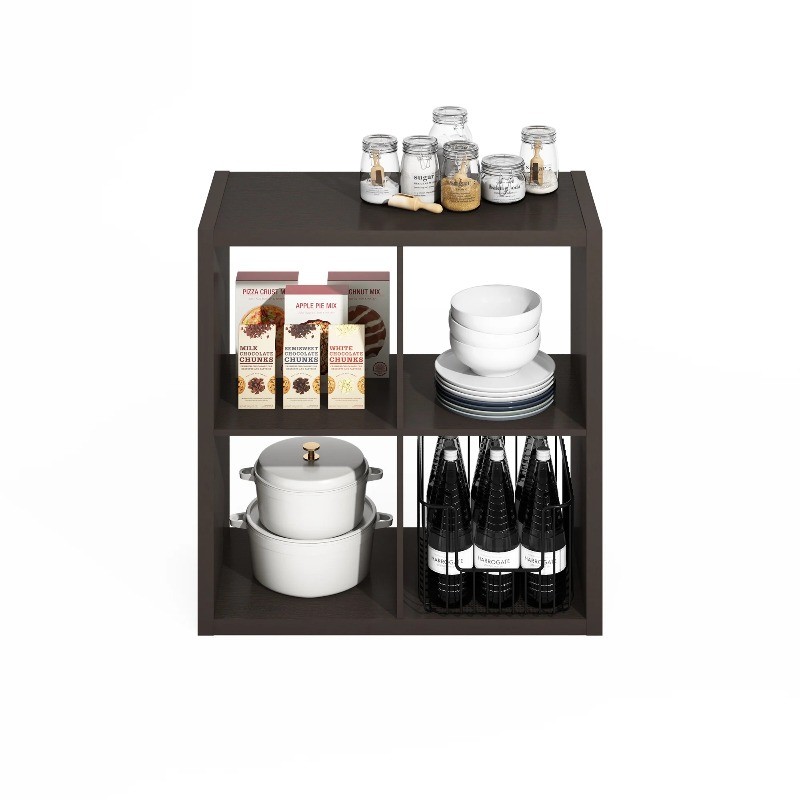 Furinno Hermite 4-Cube Open Shelves Kitchen Storage, Kitchen Island