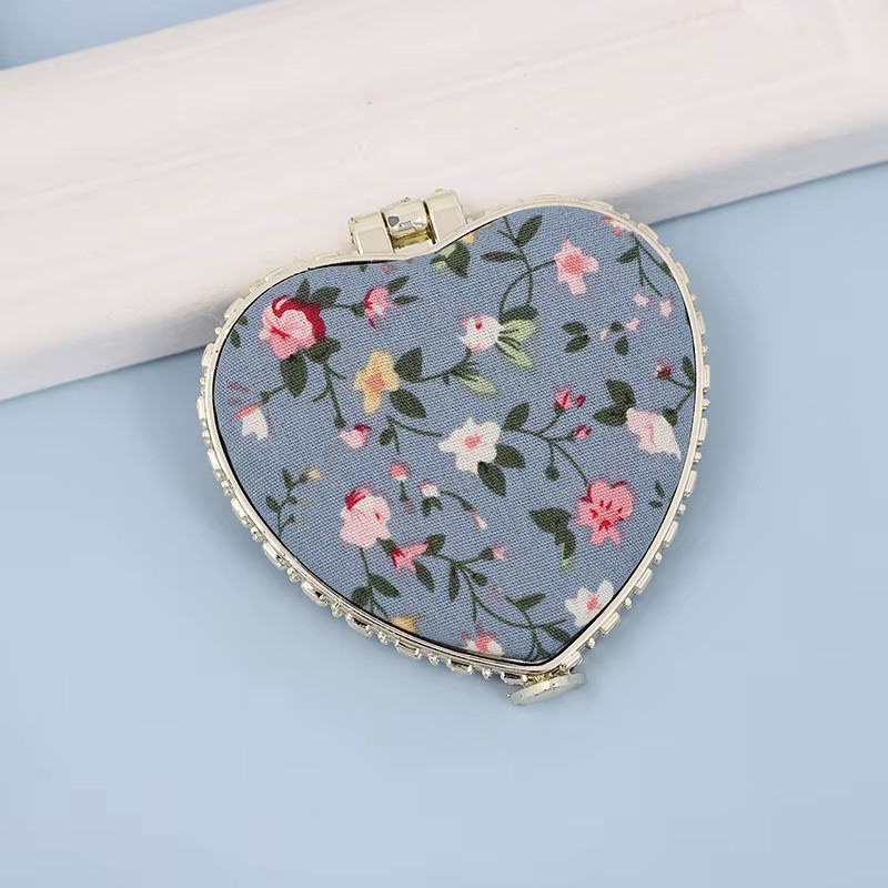 Pocket Floral Mirror Mini Makeup Compact Portable Two-Side Folding Make up Mirro