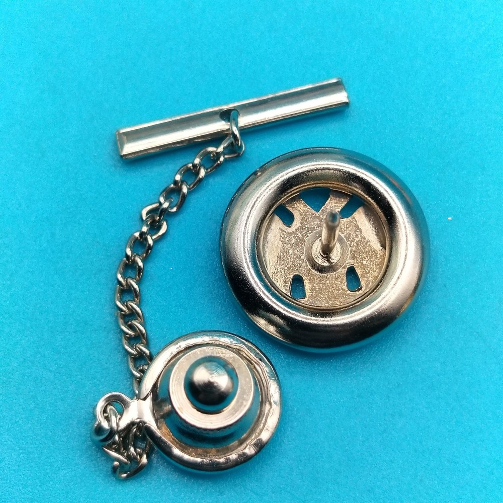 Masonic Tie Tack 32 Degree Double-Headed Eagle Bullet Back Chain