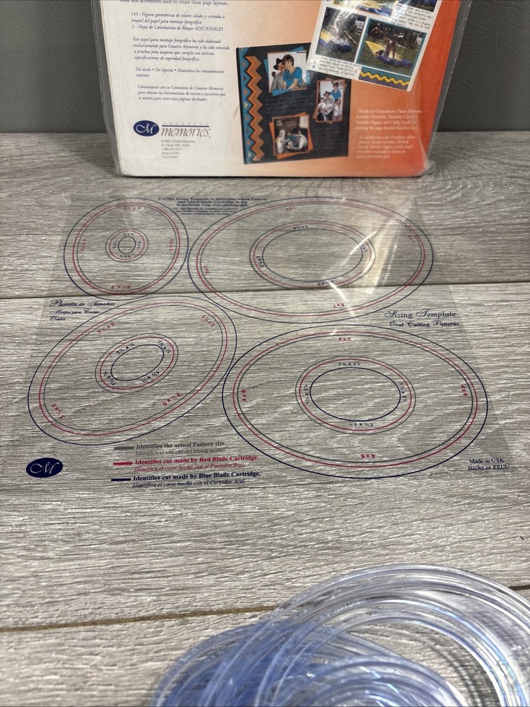 Creative Memories Custom Cutting System 4 Oval Pattern Template Set Scrapbooking