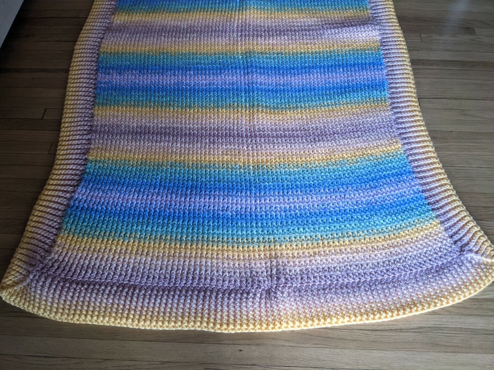 Handmade Multicolored Pastel Afghan Blanket Throw Weighted 72" X 39" NICE