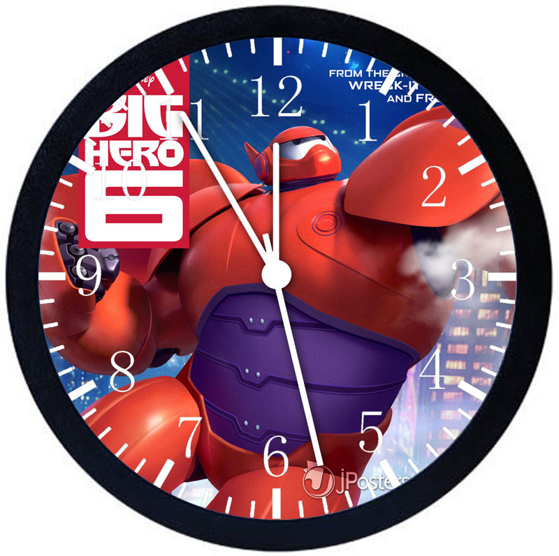 Disney Big Hero 6 Black Frame Wall Clock A501