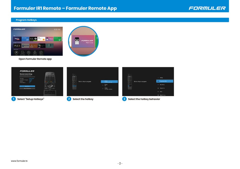 Formuler GTV-IR1 Hybrid Remote Control Works with all Formuler & Dreamlink Boxes