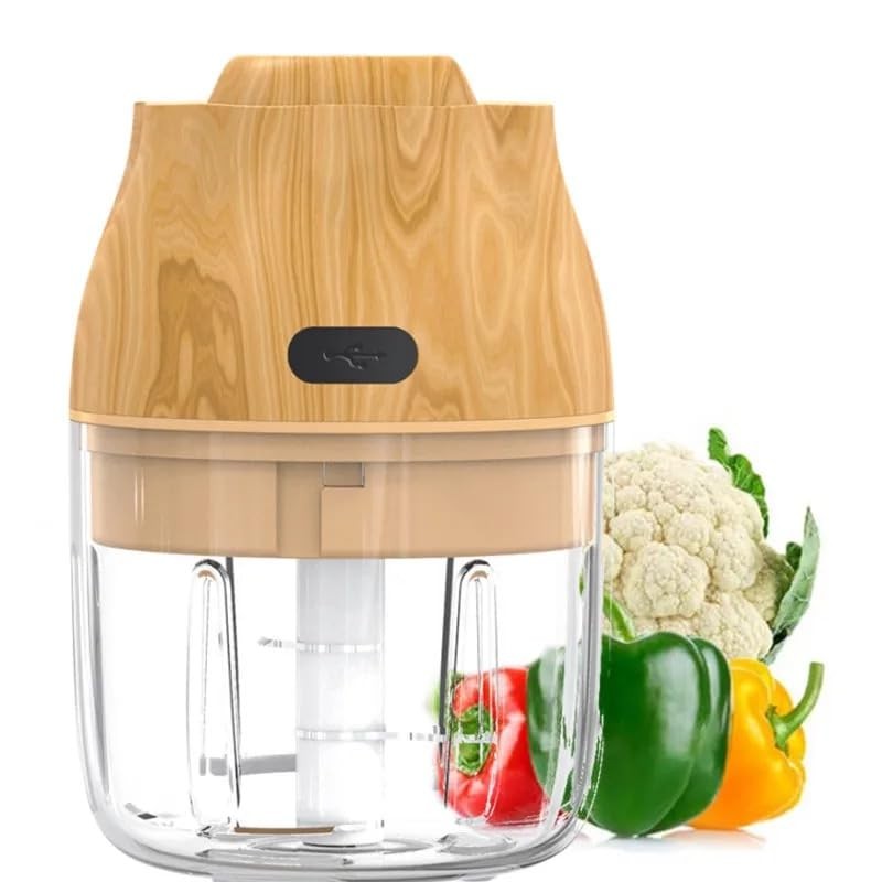 Garlic, Fruit, and Vegetable Mini Food Chopper: Compact Wireless Processor Id...