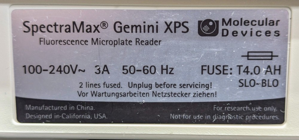 Molecular Devices SpectraMax Gemini XPS Microplate Reader *Parts Only*