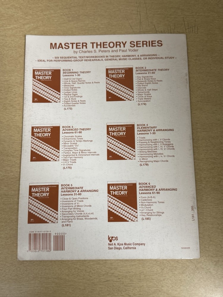 Master Theory Intermediate Harmony & Arranging Workbook Book 5 By Charles Peter