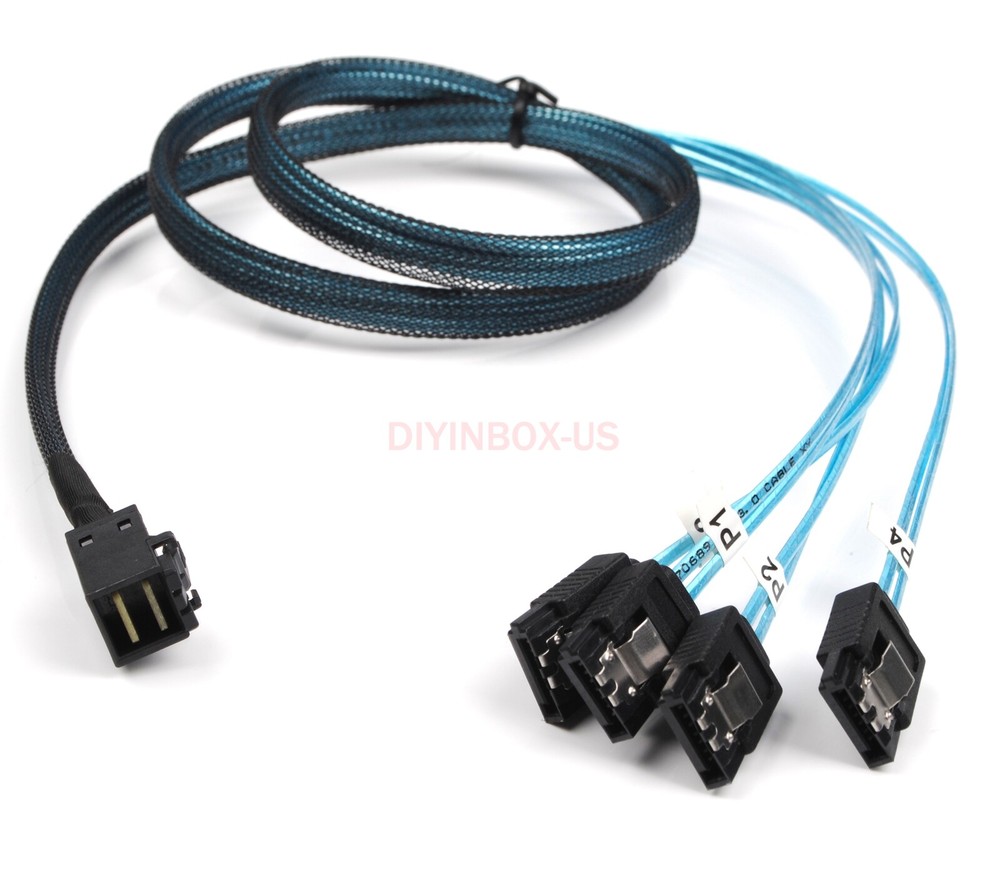 Lot Mini SAS SFF-8643 Target to 4 SATA 7pin Host Hard Disk Data Serve Raid Cable