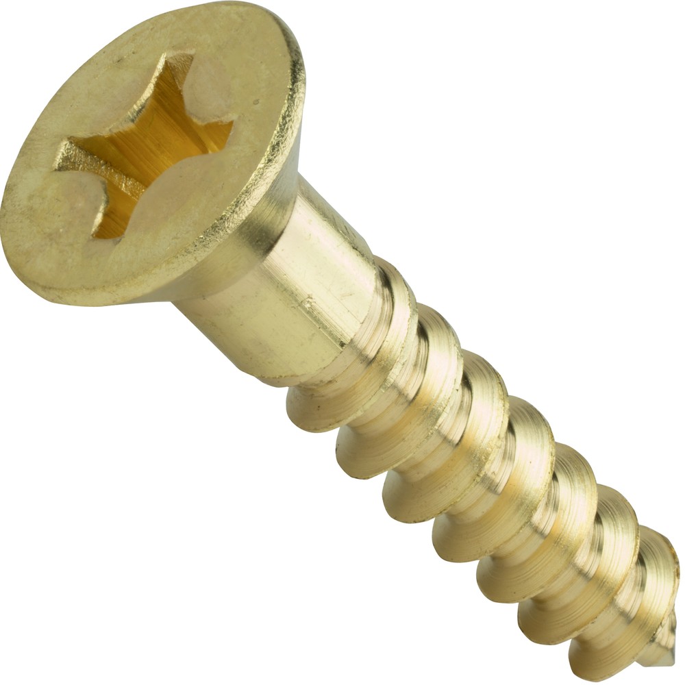 #6 x 5/8" Solid Brass Wood Screws Flat Head Phillips Drive Qty 100