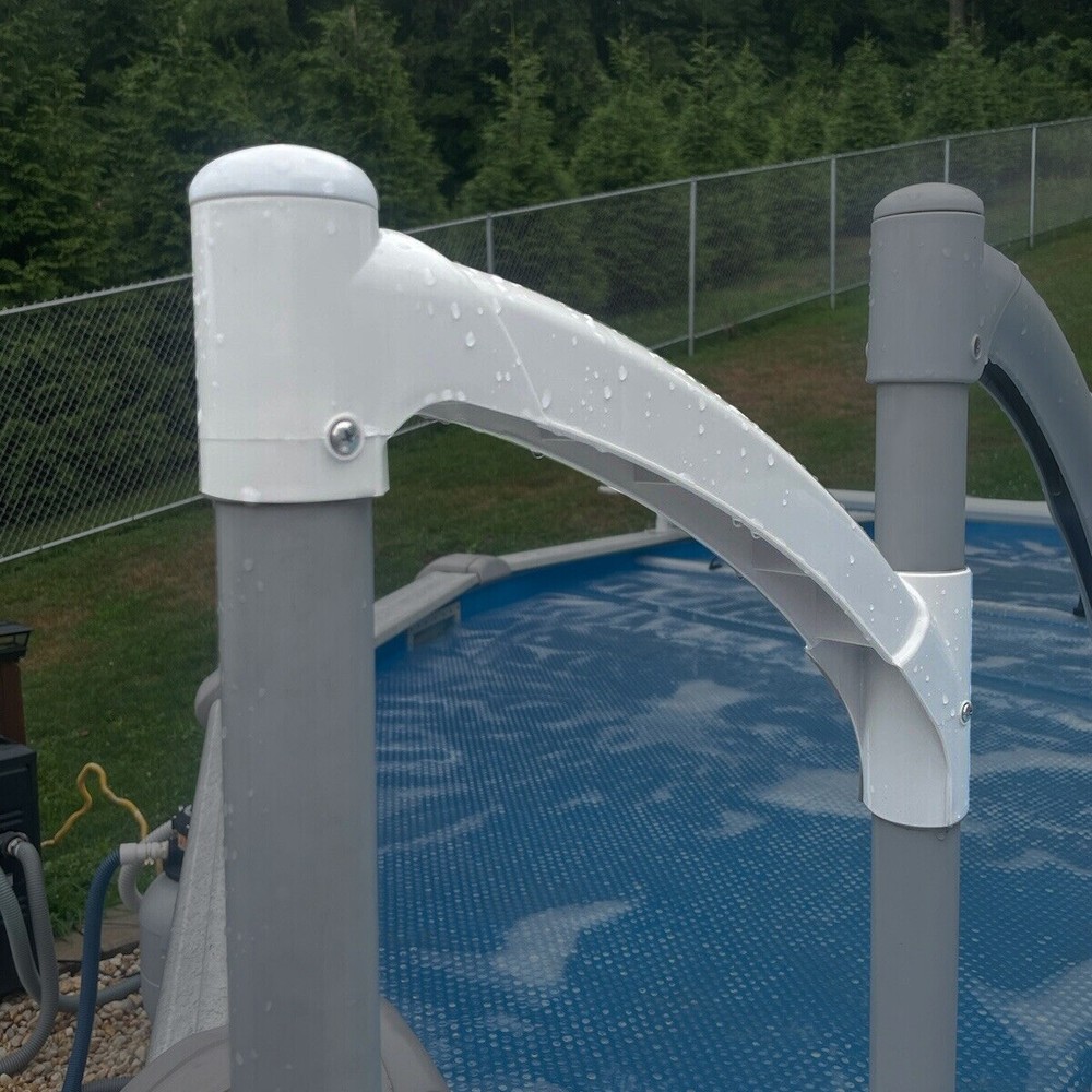 White Short Handrail Replace For Above Ground Swimming Pool Step
