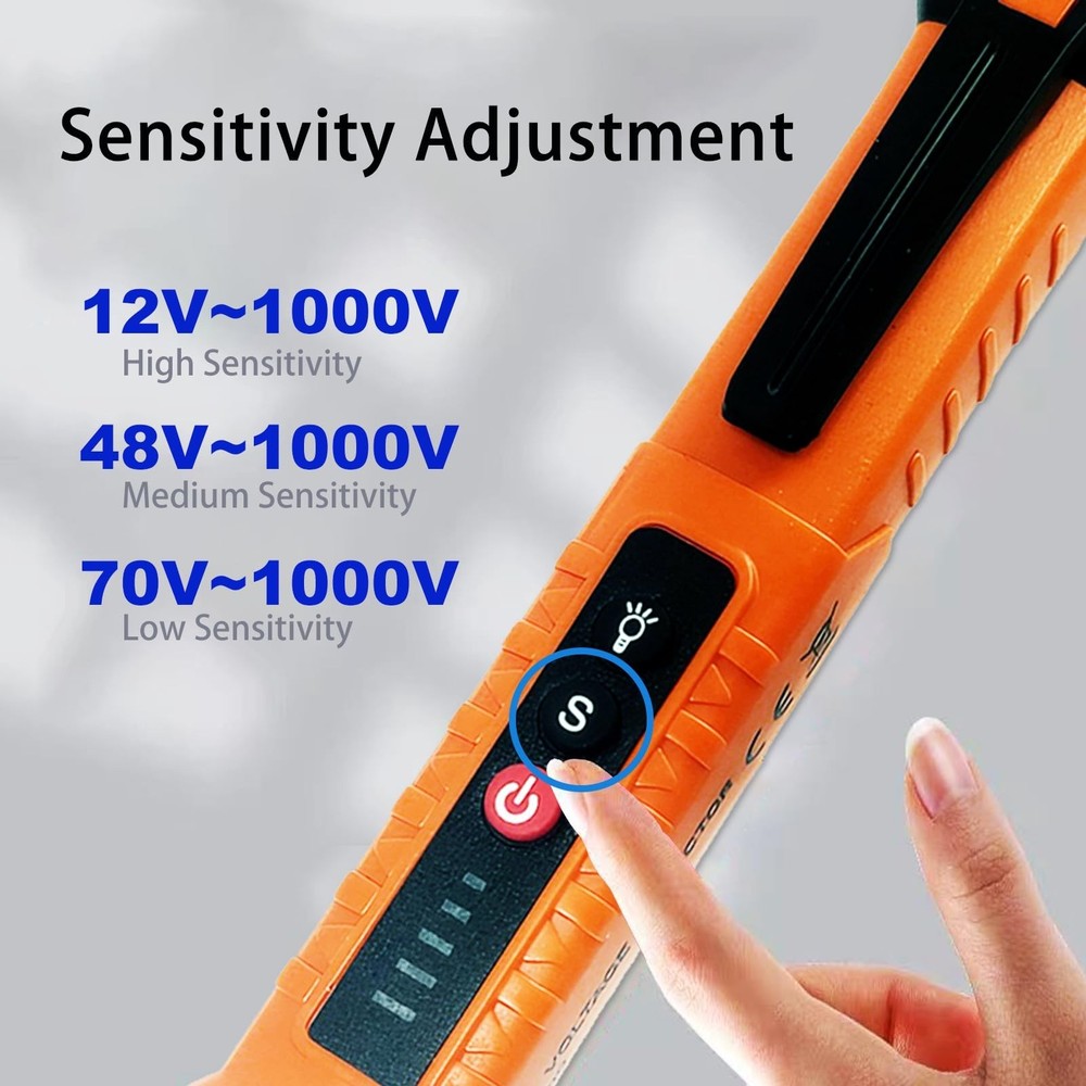 Voltage Tester, Non-Contact Voltage Detector, Electrical Tester, 3 Ranges AC ...