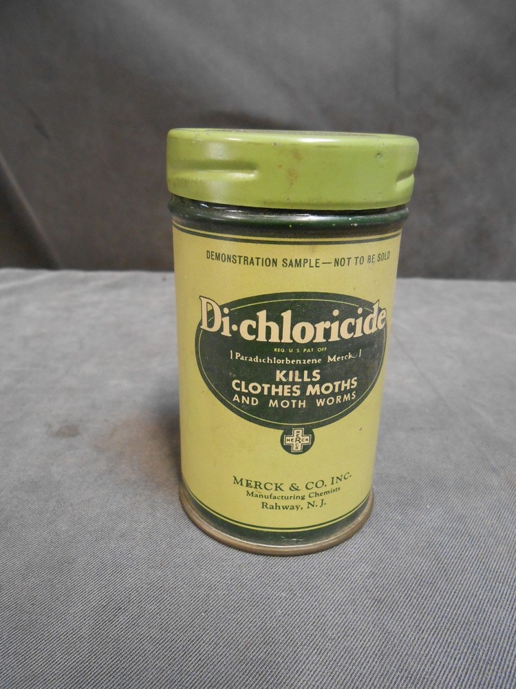 Vintage Antique Merck & Co. Di-Chloricide Tin Container