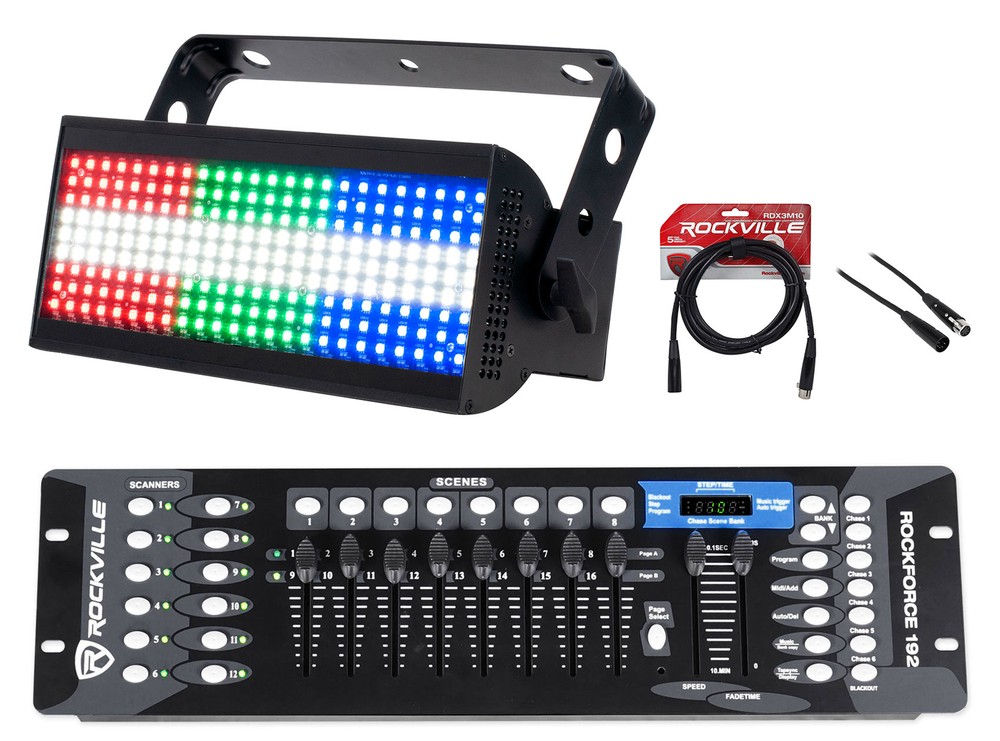 American DJ ADJ JOLT 300 RF Blinder/Strobe Effect Light+DMX Controller+Cables
