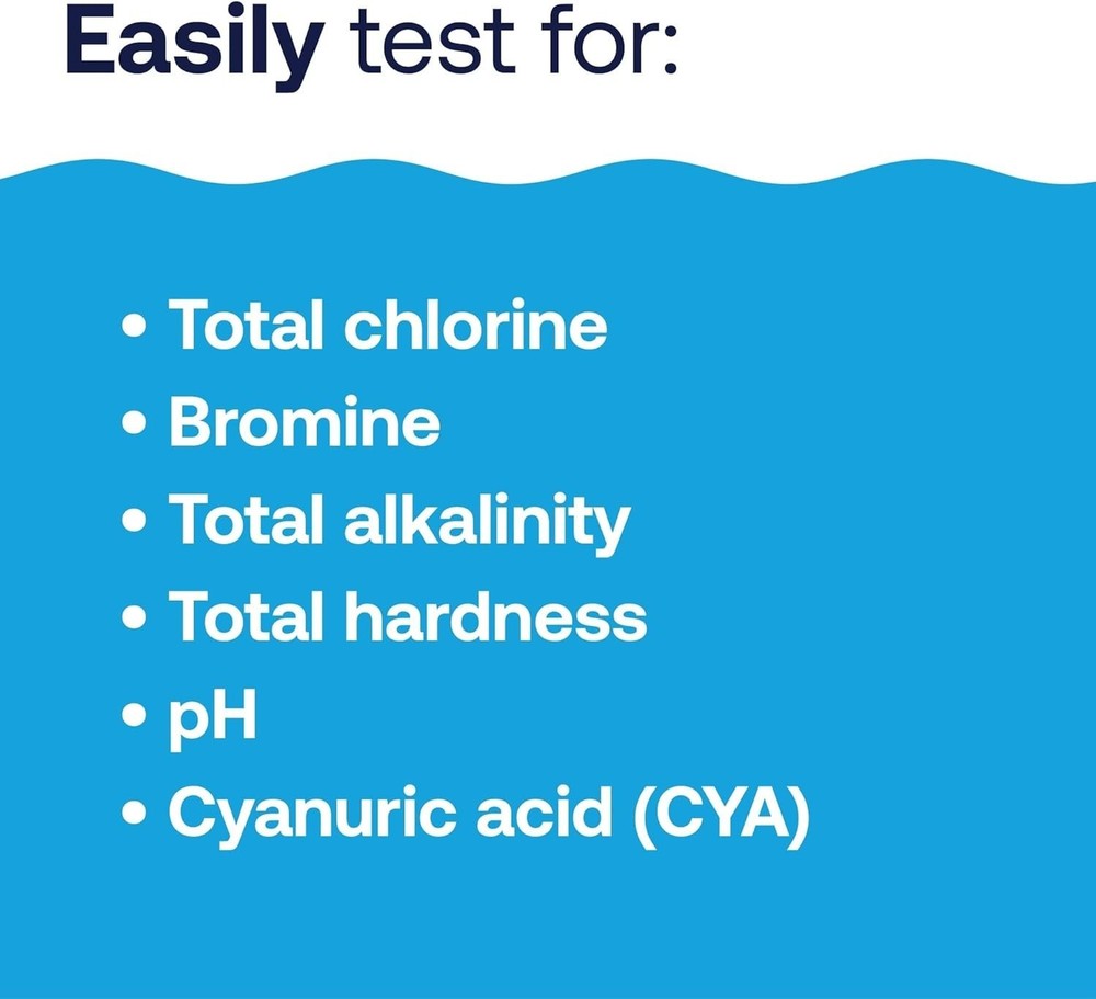 6-Way Water Testing Kit for Pools - Accurate & Easy Chemical Testing (100 Tests)