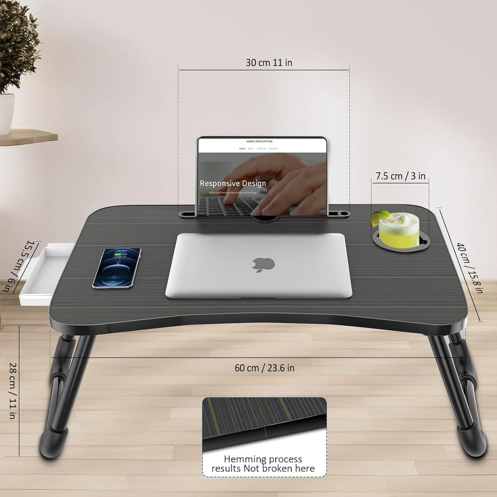 Foldable Laptop Table Multifunctional Table for Eating and Working on the Sofa