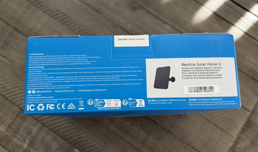 Reolink Solar Panel 2 6W Black NEW