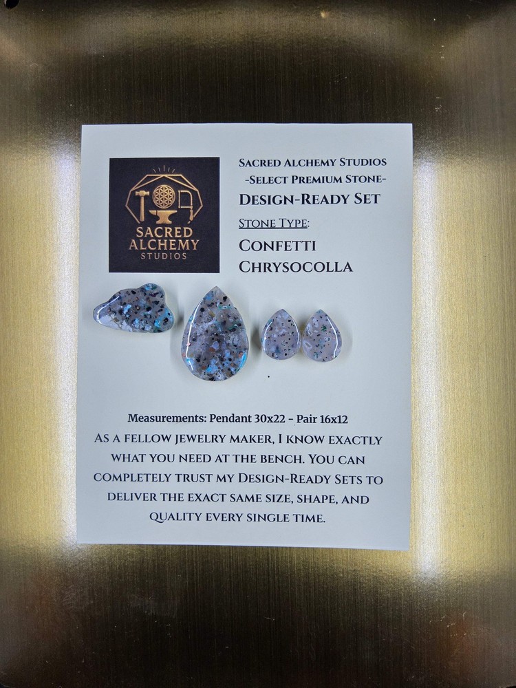 Tear Shape - Confetti Chrysocolla - Sacred Alchemy Select - Design-Ready Set