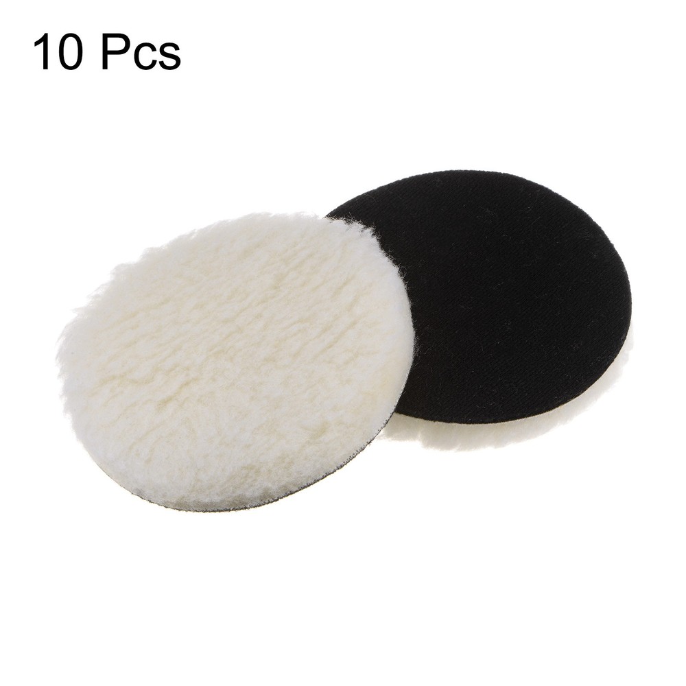 10pcs Wool Buffing Pads 5" Polishing Pad Polishing Buffing Pad Hook Loop