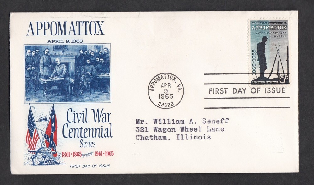 USA 1965 3 FIRST DAY COVERS APPOMATTOX ISSUE+ CACHETS