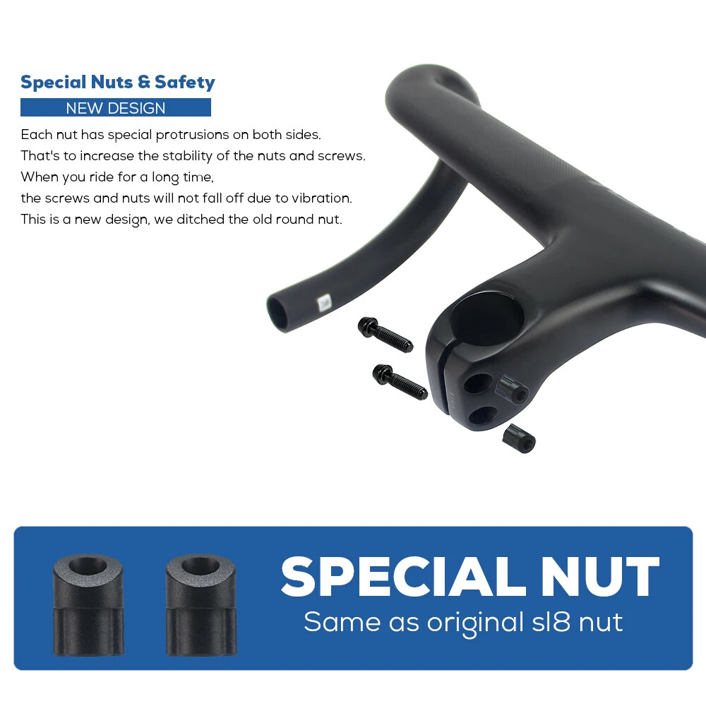 Full Internal Cable Routing Road Bicycle Drop Bar Carbon Integrated Handlebar