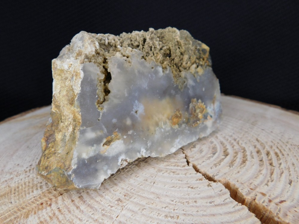 Yellow, White and Grey Plume Agate Cut 315 grams